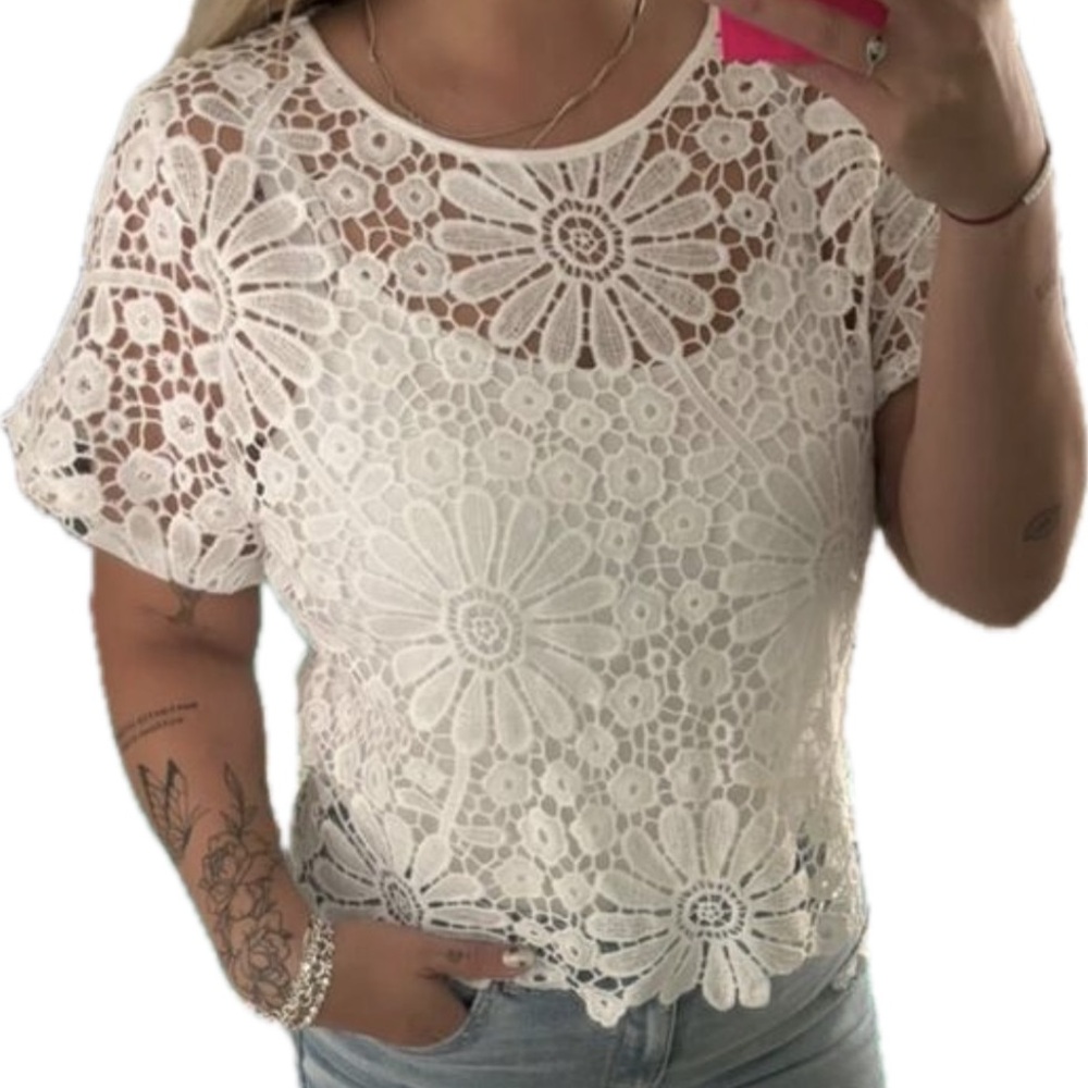 🕊️ PLUS Floral Lace Top🕊️ - Picture 6 of 8